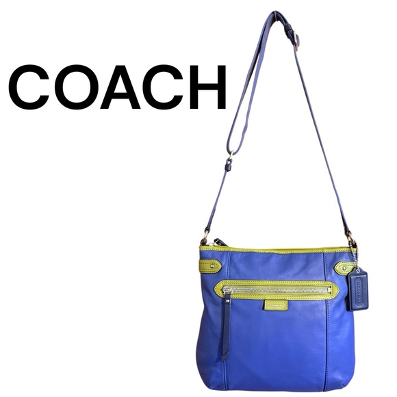 Coach Daisy Spectator Blue & Lime Leather Crossbody Bag F28940 - Picture 2 of 16